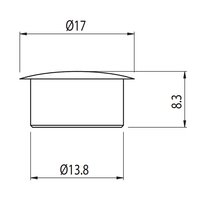 60-514-0 MODULAR SOLUTIONS ALUMINUM CAP<BR>8MM DIAMETER GRAY